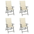 thumbnail image 4 of vidaXL Outdoor Recliner Chairs Patio Chair with Cushions Solid Wood Acacia, 4 of 35