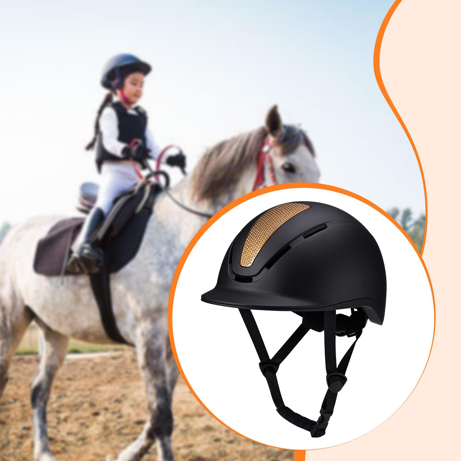 Equestrian Helmet Horse Riding Hat Adjustable Chin Straps PC EPS Material for Outdoor Sports Adults