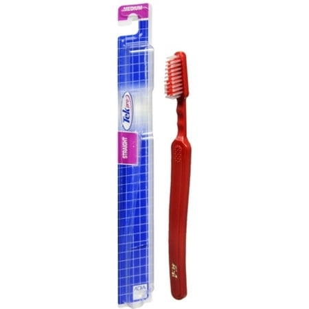 Tek Pro Toothbrush Full Head Medium Straight 1 Each (Pack of 2)