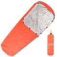 thumbnail image 1 of Tignapoo Compact Heat-Reflective Emergency Sleeping Bag for Outdoor Adventures, Lightweight & Water-Resistant, Green/Orange, 210x83cm, 1 of 6