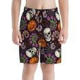 thumbnail image 2 of Cauagu Halloween With Skull Print Swim Trunks for Men,Youth Boys Swim Shorts Compression Liner Beach Shorts Boys' Swimming Shorts 7-20 Years Bathing Suit-Small, 2 of 7