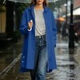 thumbnail image 5 of Floleo Women's Long Hooded Rain Jacket Waterproof Windbreaker Coat Lightweight Outdoor Raincoat with Pockets Casual Fall Spring Outerwear, 5 of 9