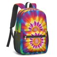 thumbnail image 2 of Yellow and Purple Tie Dye Pattern 17" School Backpacks for Teens,Waterproof Oxford Fabric,S-Shape Padded Straps for School,Travel,Hiking,Camping, 2 of 6