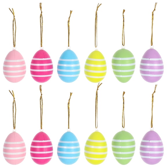 Phenofice 12Pcs Assorted Color Easter Egg Hanging Decorations Lightweight for Festive Decor