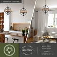 thumbnail image 3 of Beaumont 4L Gray and Natural Rope Farmhouse Cage Pendant Light, 3 of 9