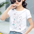thumbnail image 1 of Sanrio-ropa de Cinnamoroll para niñas, camiseta Kawaii, ropa informal de dibujos animados de Hello Kitty, camisetas de Anime para niños, 1 of 4