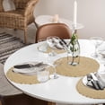 thumbnail image 6 of MQOUO  Round Placemats Set of 6 Heat Resistant Braided Placemats for Kitchen Table 15'' Khaki Round Washable Table Mats, 6 of 6