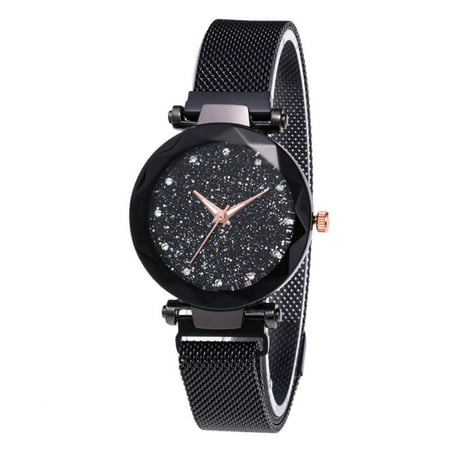 Tinymills Women Lady Starry Sky Watch Waterproof Magnet Stainless Steel Strap Band Birthday (Best Selling Ladies Watches)