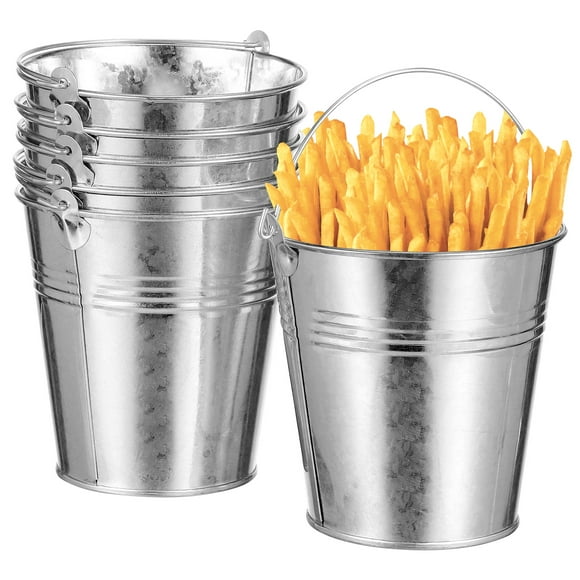EeaseCA 6pcs 10.5x7.2x10.5cm Mini Tinplate Metal Bucket Icing French Fries Tin Pails