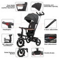 thumbnail image 4 of XJD 7 in 1 Tricycle for Toddlers, 2-4 Years Kids Foldable Tricycle with Adjustable Seat and Push Handle, Black, 4 of 8