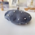 thumbnail image 1 of Gorro infantil Otoño e invierno Gorro infantil Boina infantil con perlas Gorro de pintor Boina de lana para niñas, 1 of 6