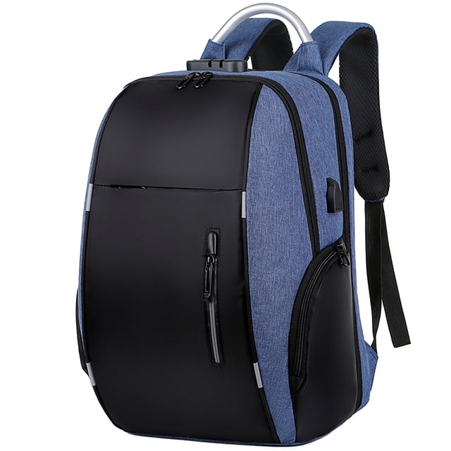 Mochila ANTIRROBO Shendy Vendy de gran Capacidad con Cargador USB color azul Negro y Gris 46cm X 30cm X 15cm