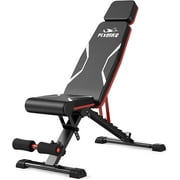 FLYBIRD Adjustable Weight Bench Fits up to 6'5'', 750LBS Capacity for Full Body Workout, 27LBS Sturdy Foldable Bench Press for Home Gym, 5X Stable Lifting Bench Incline Decline Flat Dumbbell Exercise