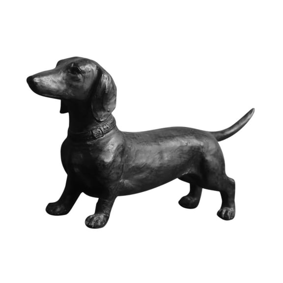 ZPAQI Dachshund Statue Outdoor Garden Standing Long Dog Sculpture Home Decors