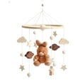 thumbnail image 4 of Boho Nursery Mobile Sensory Toy, recién nacido Rattles Mobile, Wooden Mobile para dormitorio infantil Conejito marrón, 4 of 9