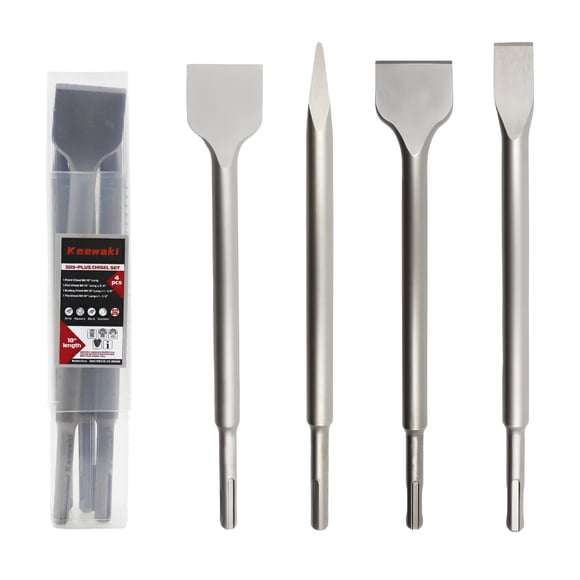 Juego de cinceles Keewaki SDS Plus de 4 piezas de alta resistencia para taladro percutor