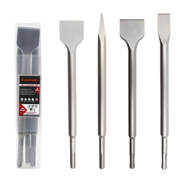Juego de cinceles Keewaki SDS Plus de 4 piezas de alta resistencia para taladro percutor