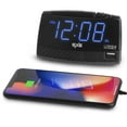 SXE86034 1" BLUE LED ALARM CLOCK W/2A USB