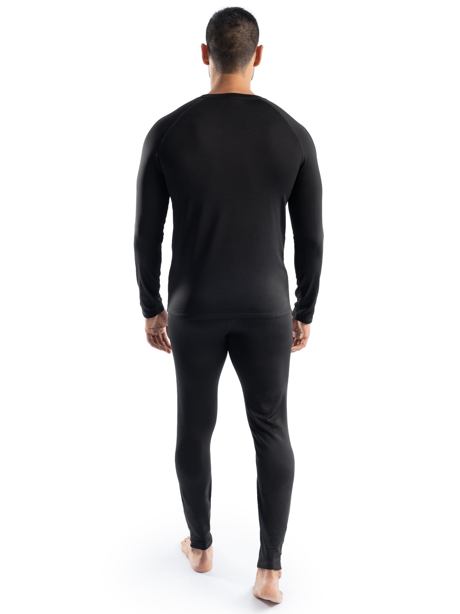 (3 pack) Realtree Men's Heavyweight Fleece Base Layer Thermal Pants, Black, M