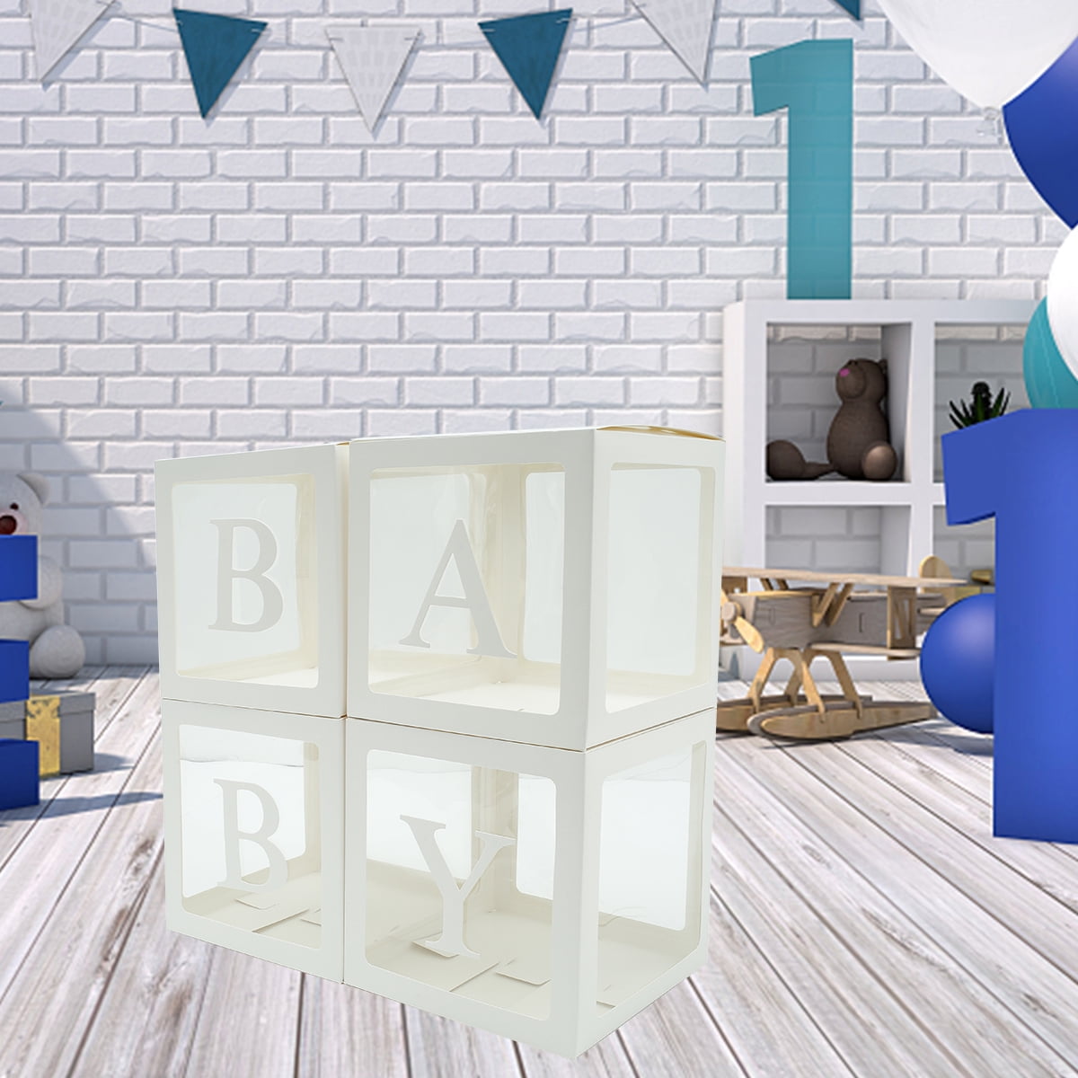 Gender Reveal Baby Box Decorations - 4pcs Letter Blocks For Baby Shower - View #7