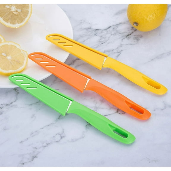Nvzi Fruit Knife ,3 Pieces Sharp and Durable Paring Knife with Protective Cover,fruit Knife