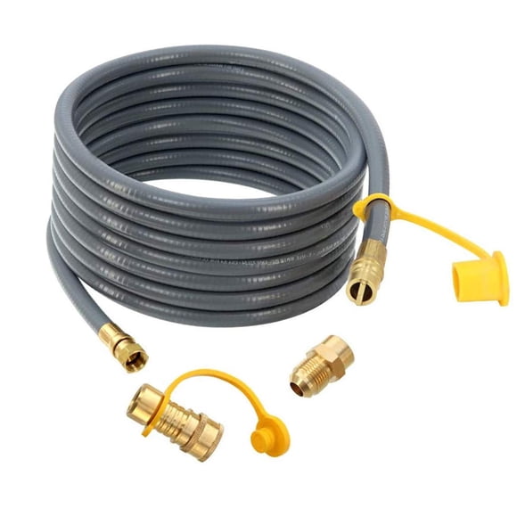 24 FT Natural Gas Hose with 3/8 in Quick Connect/Disconnect for Gas Grill Low-Pressure Appliance -3/8 Female Pipe Thread x 3/8 Ma