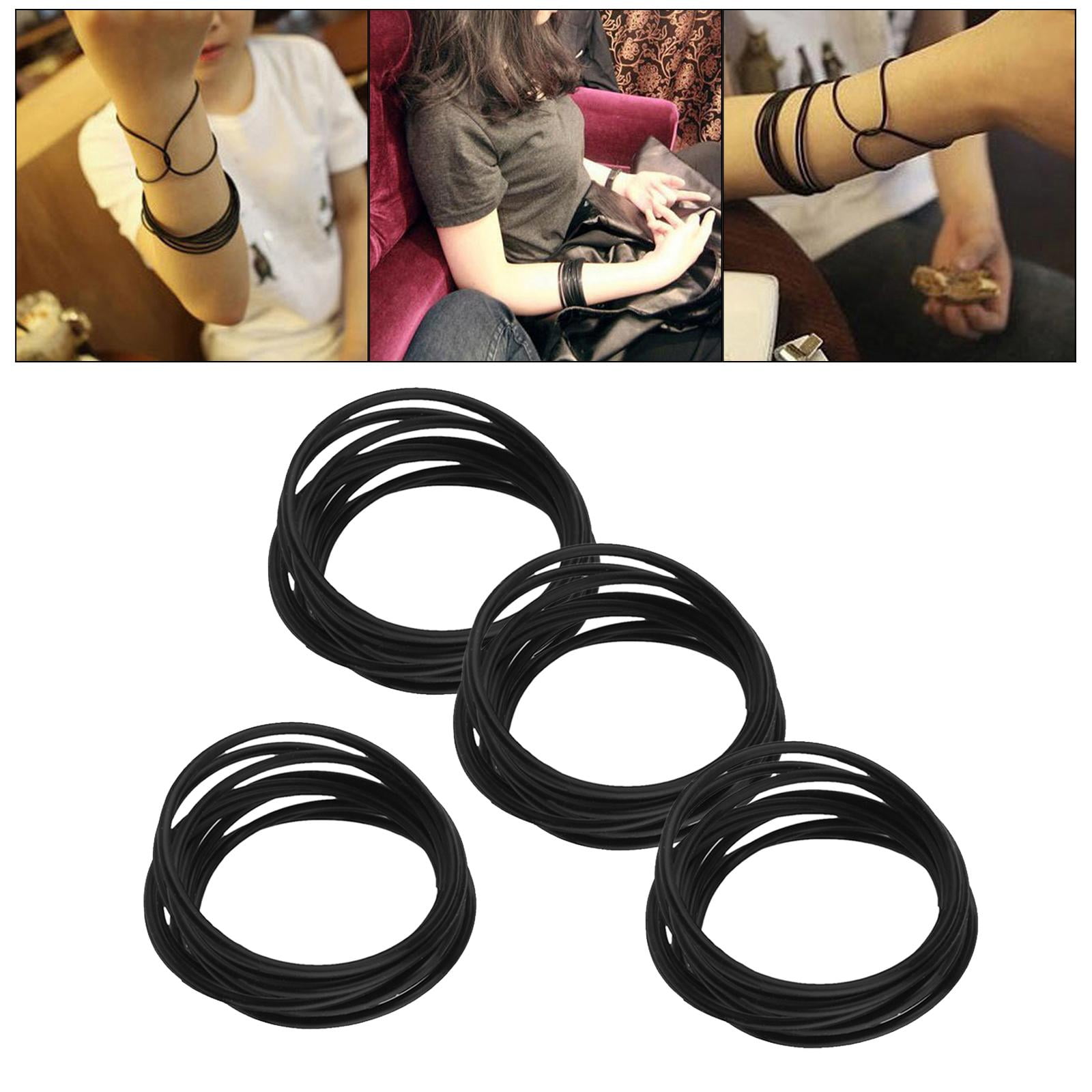 Black gummy bracelets best sale