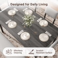 thumbnail image 3 of Legahome Dining Table Set for 6, Modern Industrial 6 Piece Dining Set with Storage Racks, Compact Kitchen Dining Room Set, Gray Table Top & Gray Chair, 3 of 9