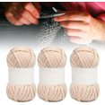 thumbnail image 2 of HAHADAXA 5 Pcs Fil pour T-Shirt 0.8 Po Beige-camel Polyester Tapis Fil Spaghetti Fil à Tricoter pour Bricolage à la Main Sac Couverture Coussin Projets de Crochet, 2 of 6
