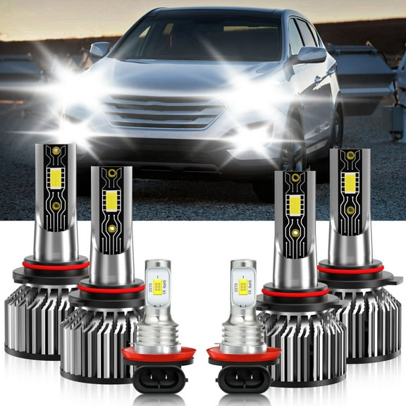 VEHIFOMO For Hyundai Santa Fe Sport 2017-2018 LED Headlight High Low Fog light Bulbs 6500K