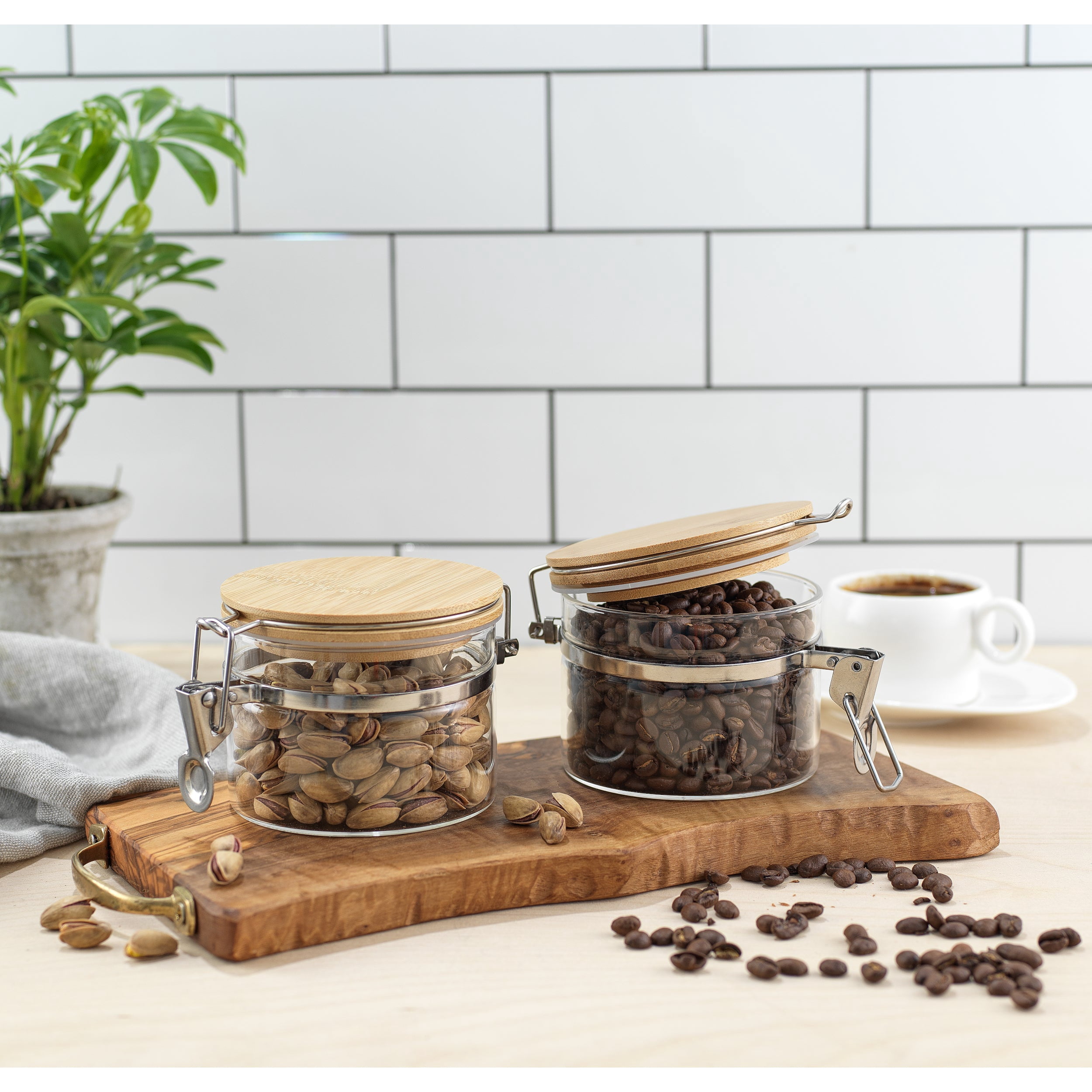 Glass Food Storage Container with Bamboo Lids - Thumbnail 5