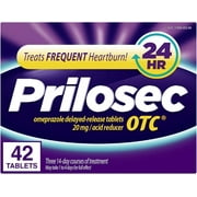 Prilosec OTC, Omeprazole Delayed Release, Acid Reducer, Treats Frequent Heartburn for 24 Hour Relief*, #1 Doctor Recommended Brand**, 42 Tablets
