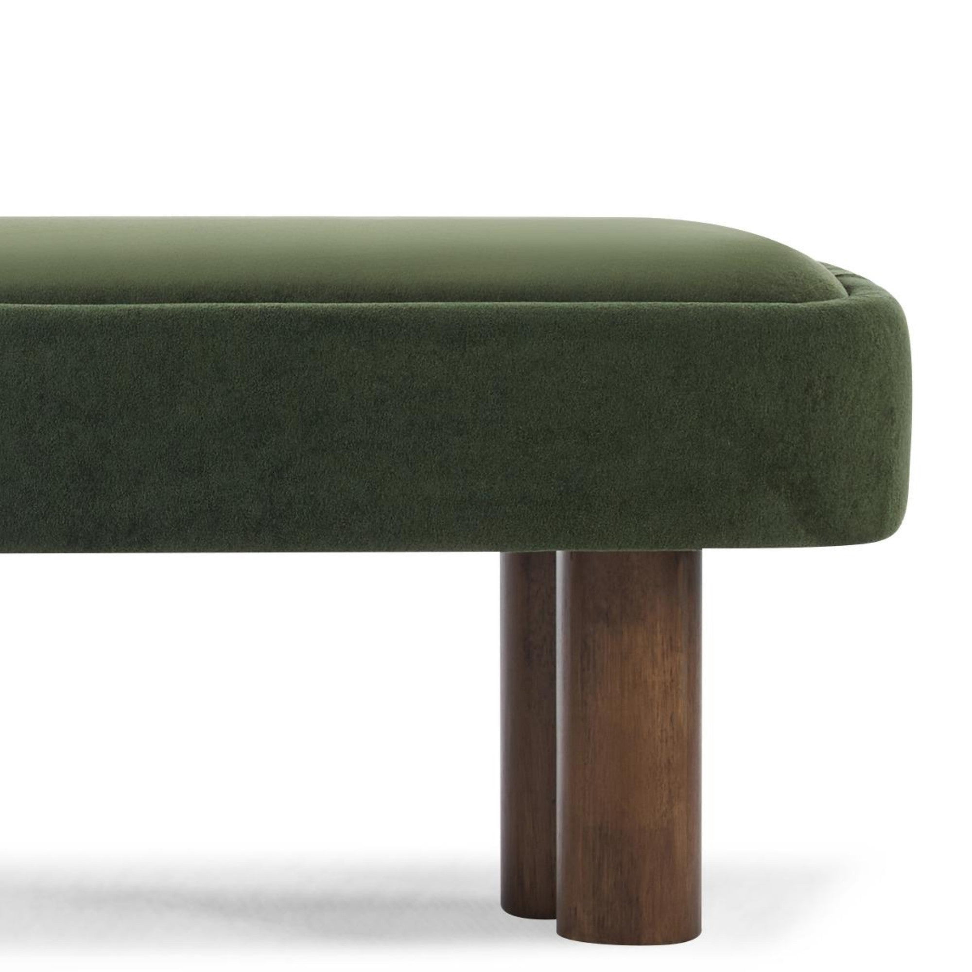 Sailvan 60" Boucle Dining Bench,Upholstered Kitchen Seating with Walnut Legs,Modern Indoor Bench for Entryway and Living Room Green