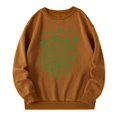 thumbnail image 1 of Gibobby Sudaderas de Navidad para mujer Suéter holgado de lana con estampado de letras y fecha y cuello redondo para mujer Otoño Invierno(Marrón,M), 1 of 3