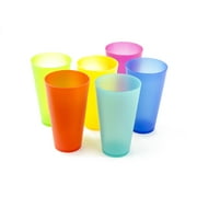 6 Pack Colorful Reusable Party Cups Tumbler Plastic Picnic Drinking Glasses