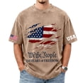 thumbnail image 2 of Youpwaven Men's 250th Anniversary USA Graphic T-Shirt, Vintage Washed We The People Patriotic Tee, Loose Fit Short Sleeve 1776-2026 Commemorative Top, 2 of 5