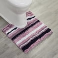 thumbnail image 3 of Better Trends 2 Piece Bathroom Rug Set 100% Polyester Soft Water Absorbent Non Slip Bath Mat Machine Washable Rug Griffie Collection - Purple, 3 of 7