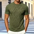 thumbnail image 5 of Men's Athletic Crew Neck T-Shirt - Lightweight Breathable Workout Tees for Gym Running, Training and Urban Sports Size 3XL Army Green, 5 of 5