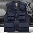 thumbnail image 2 of Wyobmus Men's Breathable Fishing Vest, Outdoor Multi-Pockets Lightweight Cargo Vest Photography Travel Hunting Waistcoat Jacket for Unisex Adults and Youth Navy, 2 of 6