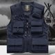 thumbnail image 1 of Camiseta sin mangas con cuello en V para hombre, informal, holgada, a la moda, para voluntariado, para exteriores, emergencias, multibolsillos, multifuncional, con cremallera, de nailon., 1 of 6