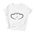 thumbnail image 4 of Posijego T-Shirts Graphiques Cœur pour Femmes Saint-Valentin Manches Courtes T-Shirts d'Été Mignons Col Rond Décontractés, 4 of 4
