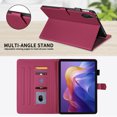 thumbnail image 4 of for Xiaomi Redmi Pad 2 2025 11 inch Case, Rhombus Pattern Multiple Viewing Angles Stand Slim Folio Cover (Red), 4 of 6