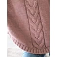 thumbnail image 5 of Plus Size Cable-Knit Long Sleeve Sweater – Full Size Ribbed Cozy Winter Knit, 5 of 11