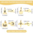 thumbnail image 2 of 8Pcs 4 Style Halloween Charms Pendants 14K Gold Plated Stainless Steel Enamel Ghost Pumpkin Lantern Halloween Jewelry Making for DIY Necklace Bracelet, 2 of 8