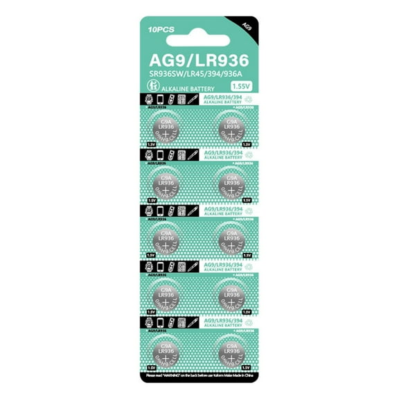 Pack of 10pcs Alkaline LR936 Battery AG9 Coin Cell for Various Household Items