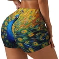 thumbnail image 1 of Fotbe Peacocks Shorts Sin Costuras – Shorts Deportivos de Cintura Alta para Mujer, Elásticos para Gimnasio, Yoga, Running o Ciclismo-X-Large, 1 of 8