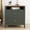 Kale Green/Reveira Eichi, variant on STYLIVIA 2-Drawer Nightstand with Open Shelf Dusty Gray Oak 20.9" W x 15.7" D x 22.7" H
