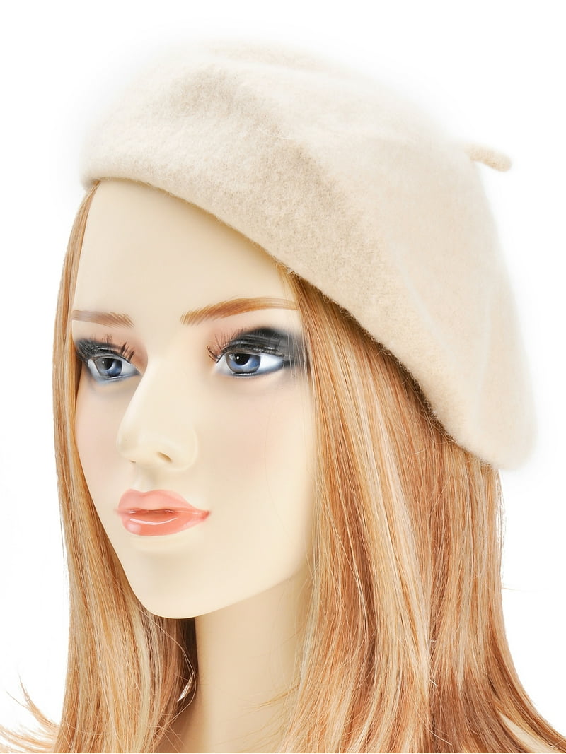 DLAPL Wool Beret Hat for Women Girls Solid Color Classic 