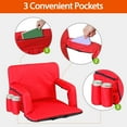 thumbnail image 3 of YANG2 Folding Stadium Seat Chair with Back Support and Cushion for Bleachers 2 Pack, Reclining Bleacher Seat with Back, Armrests and Cup Holders,25'' Red, 3 of 15
