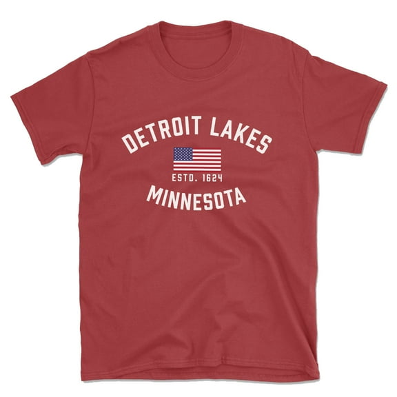 Detroit Lakes Minnesota Patriot Men's Cotton T-Shirt